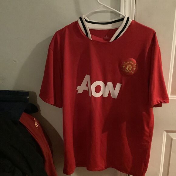 Boot leg MANCHESTER UNITED 2011 2012 HOME FOOTBALL SOCCER JERSEY mens size large - Picture 1 of 5